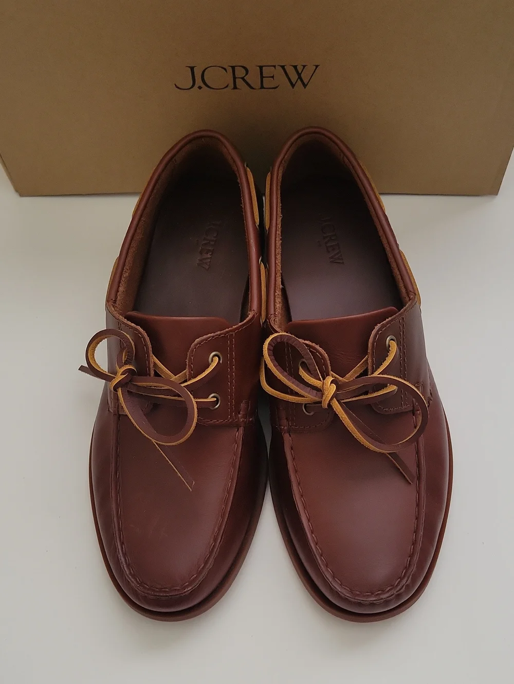 J. Crew Men’s Brown Leather Boat Shoes